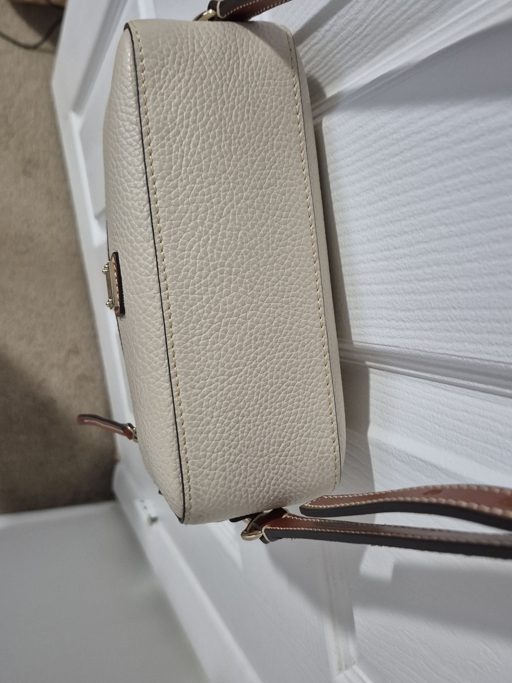 Dooney & Bourke Pebble Leather Crossbody Bag in Cream - Picture 5 of 6